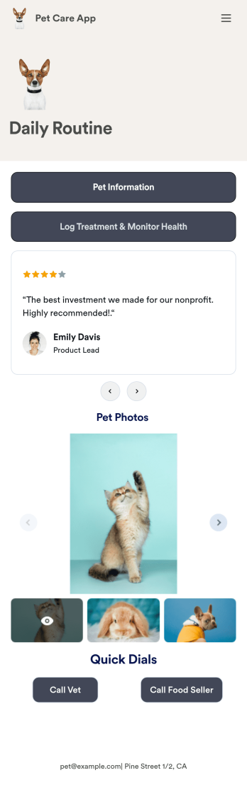 Pet Care Service App Template