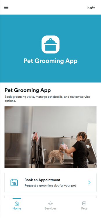 Pet Grooming App Template