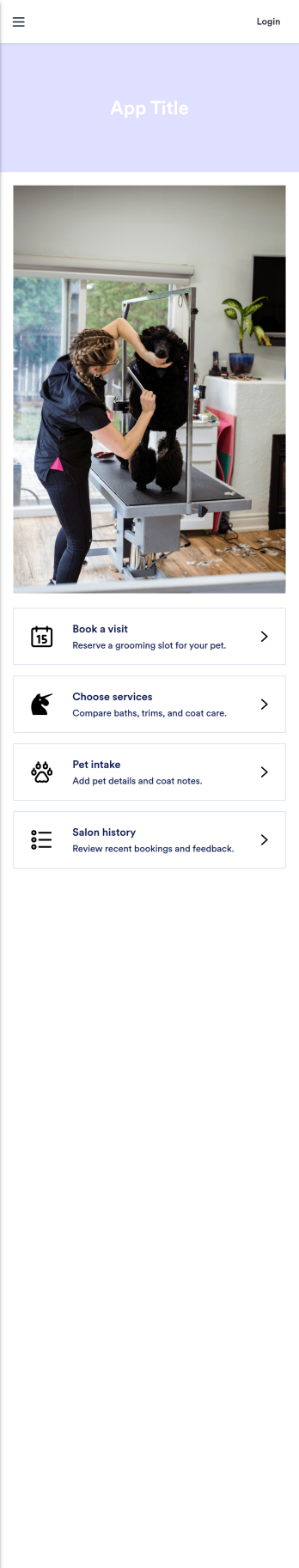 Pet Hair Salon App Template