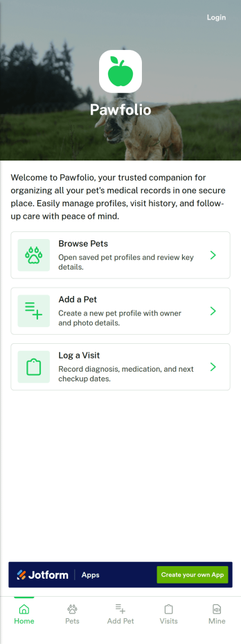 Pet Medical Records App Template