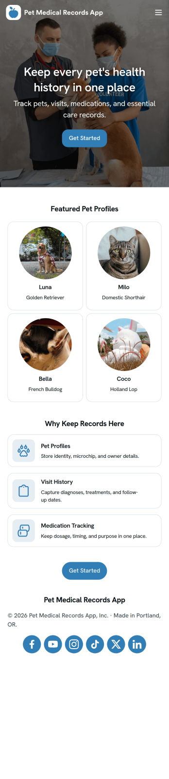 Pet Medical Records App Template