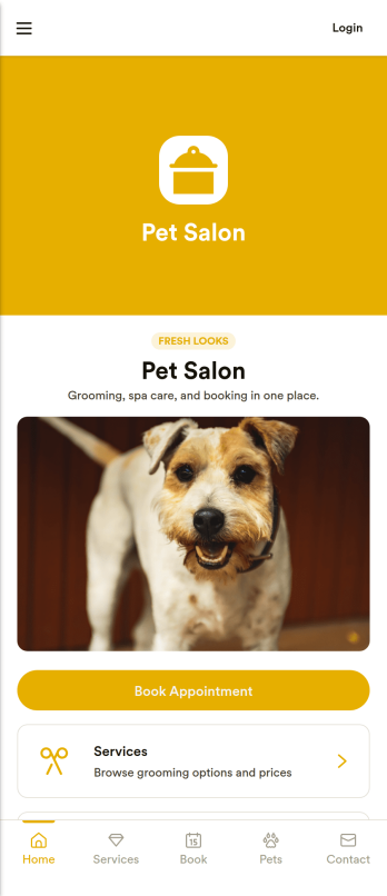 Pet Salon App Template