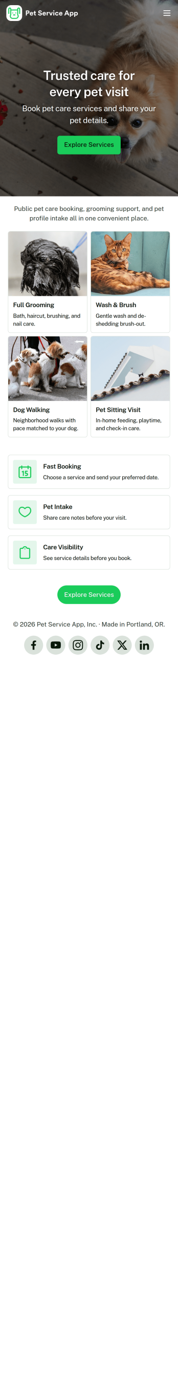 Pet Service App Template