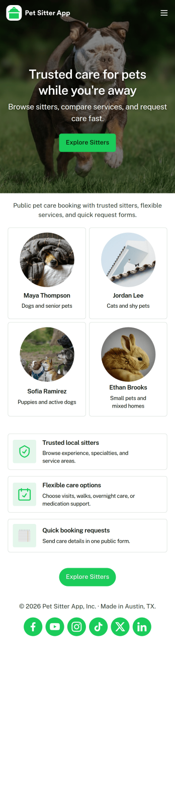 Pet Sitter App Template
