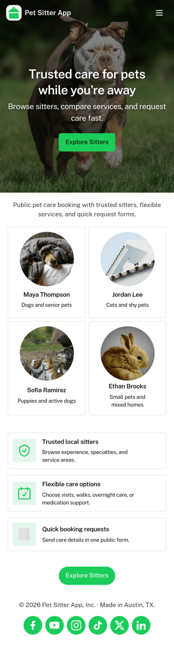 Pet Sitter App Template
