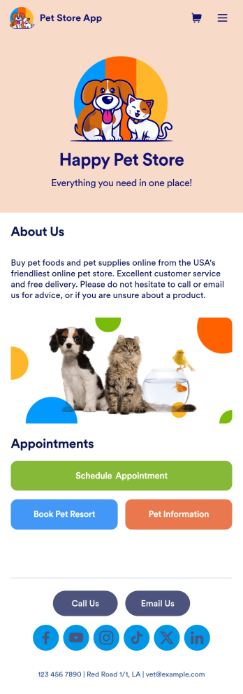 Pet Store App Template