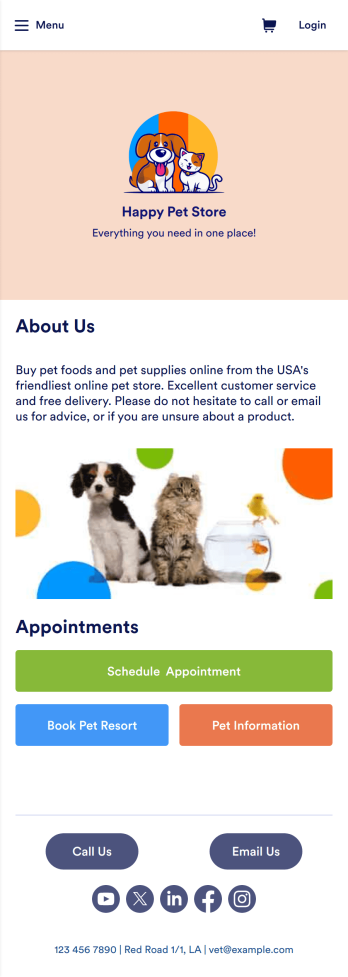 Pet Store App Template