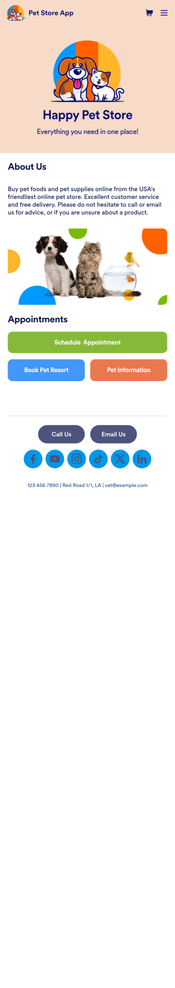 Pet Store App Template