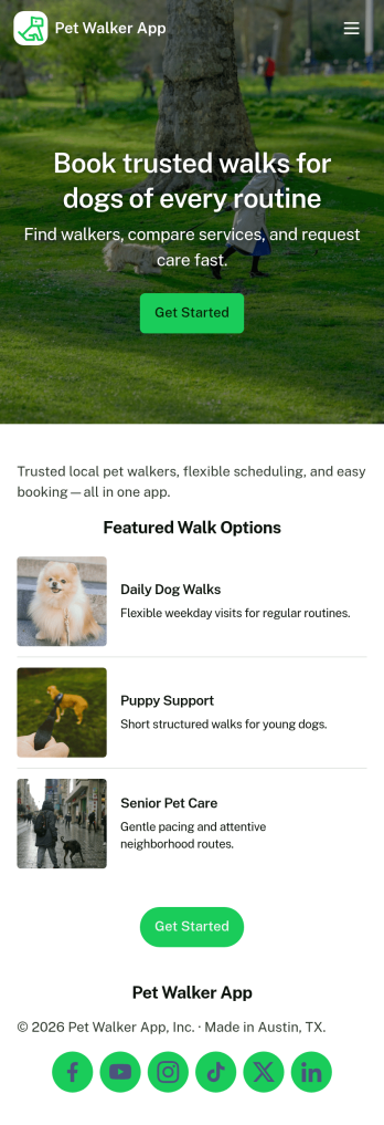 Pet Walker App Template