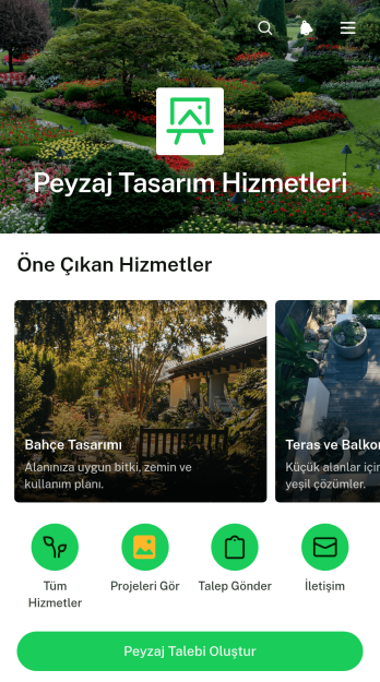 Peyzaj Tasarım Hizmetleri Uygulama Șablonu