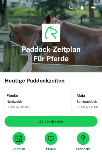 Pferdekoppel-Zeitplan-App