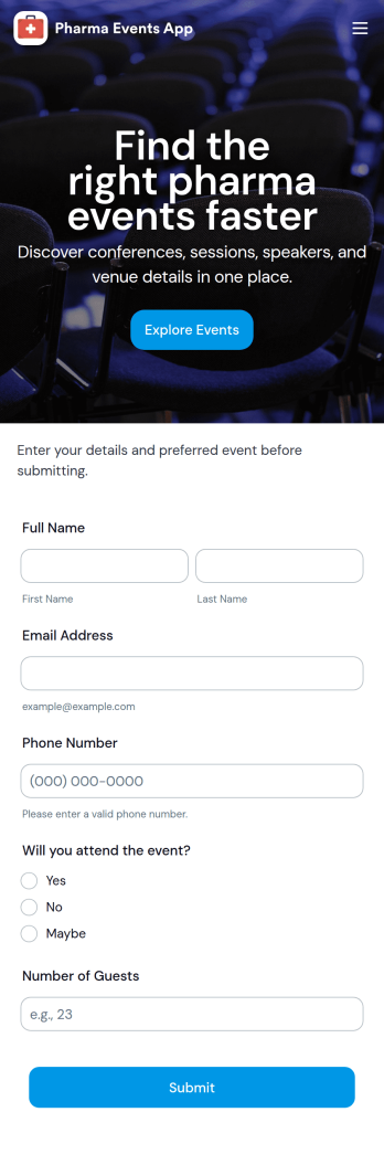 Pharma Events App Template