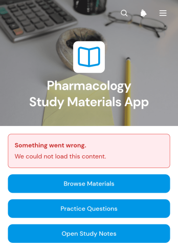 Pharmacology Study Materials App Template