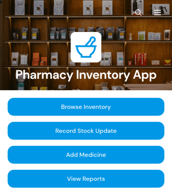 Pharmacy Inventory App Template