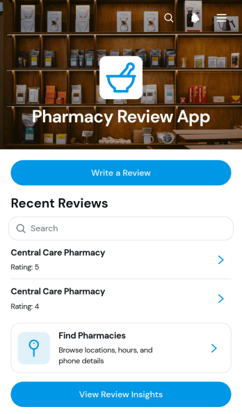 Pharmacy Review App Template