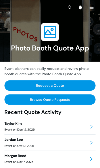 Photo Booth Quote App Template