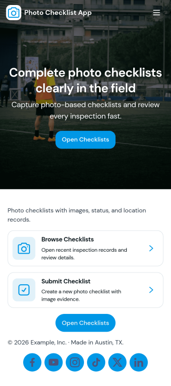 Photo Checklist App Template