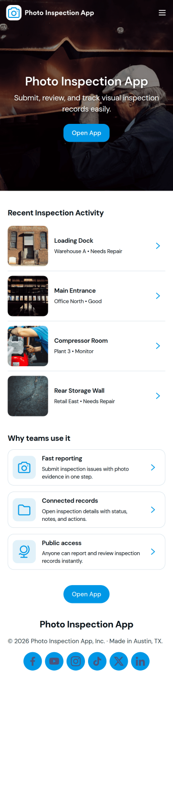 Photo Inspection App Template