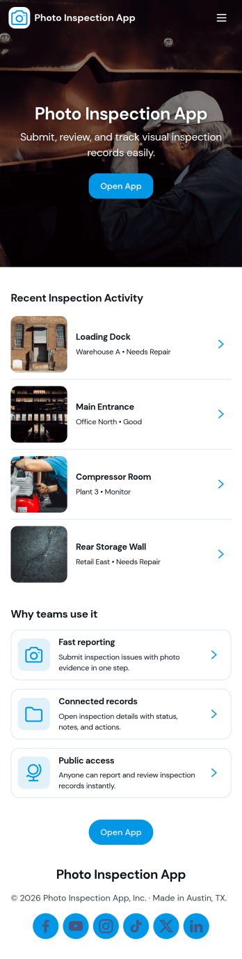 Photo Inspection App Template