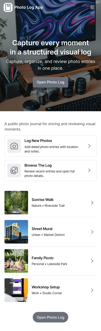 Photo Log App Template