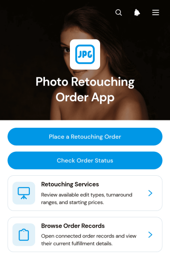Photo Retouching Order App Template