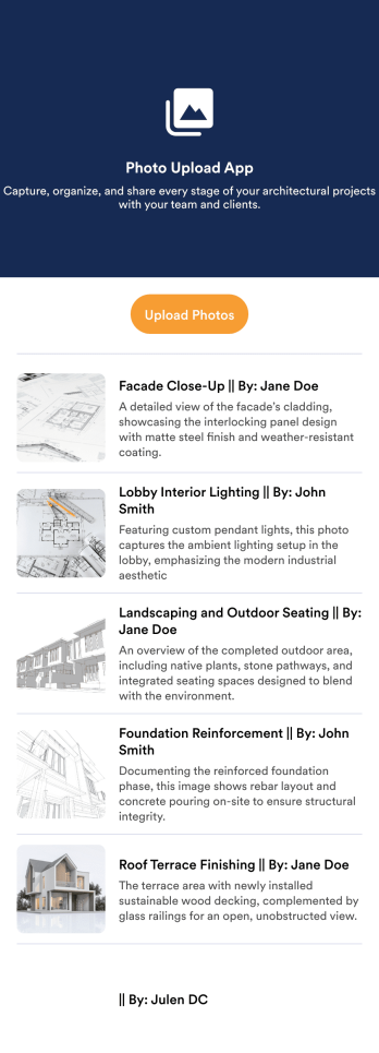 Photo Upload App Template