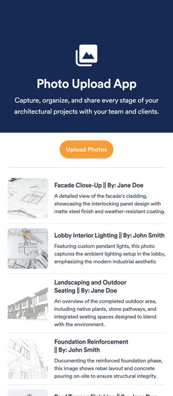 Photo Upload App Template