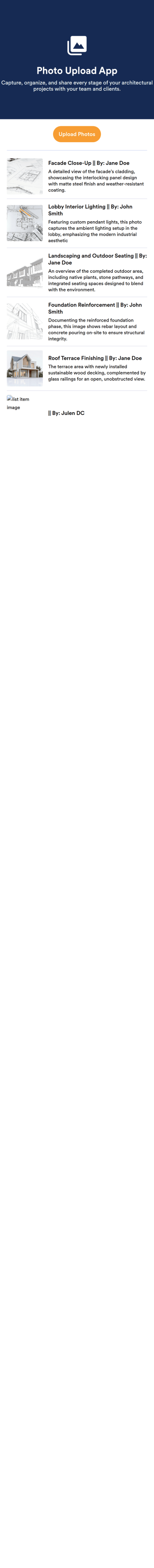 Photo Upload App Template