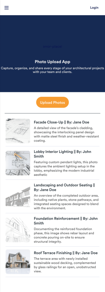 Photo Upload App Template