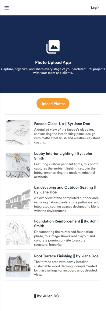 Photo Upload App Template