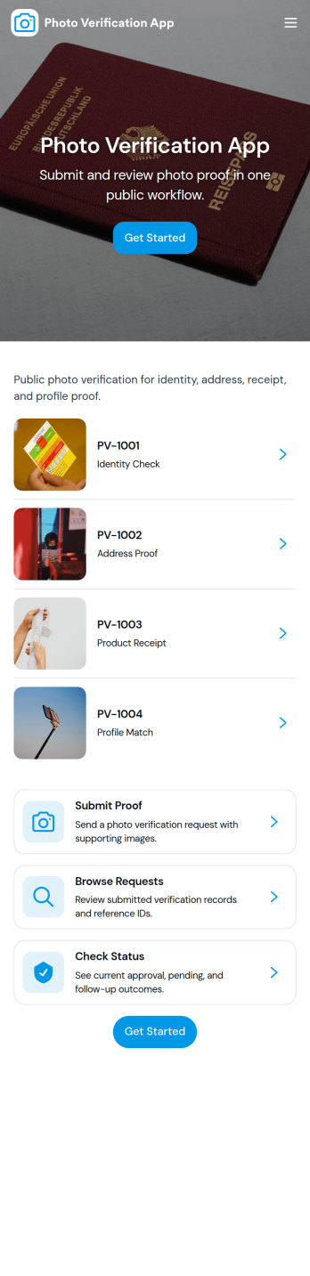 Photo Verification App Template