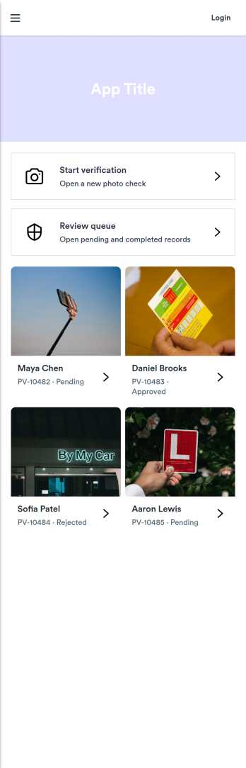 Photo Verification App Template