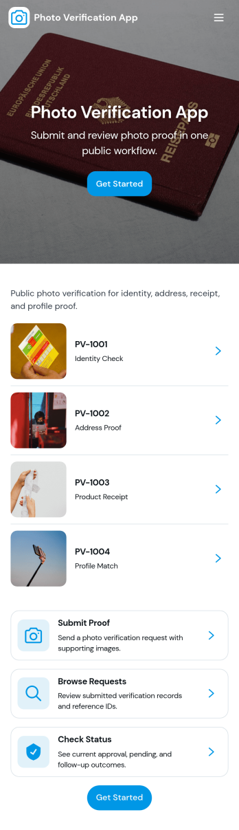 Photo Verification App Template