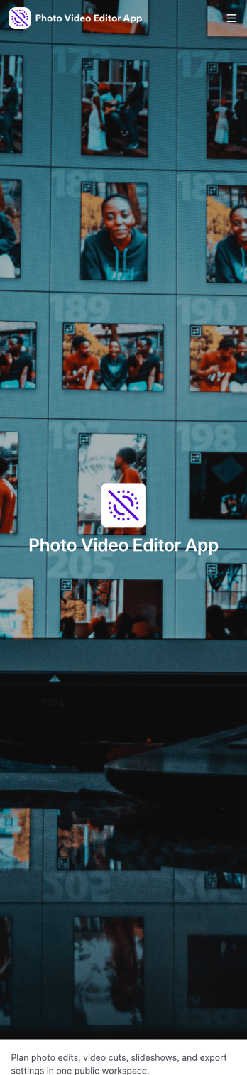 Photo Video Editor App Template