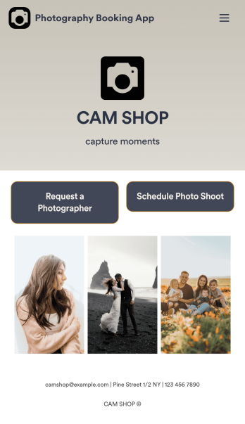 Photography Booking App Template