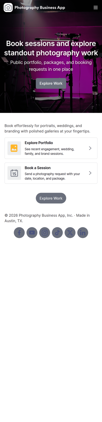 Photography Business App Template