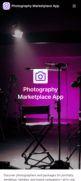 Photography Marketplace App Template