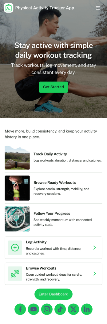 Physical Activity Tracker App Template