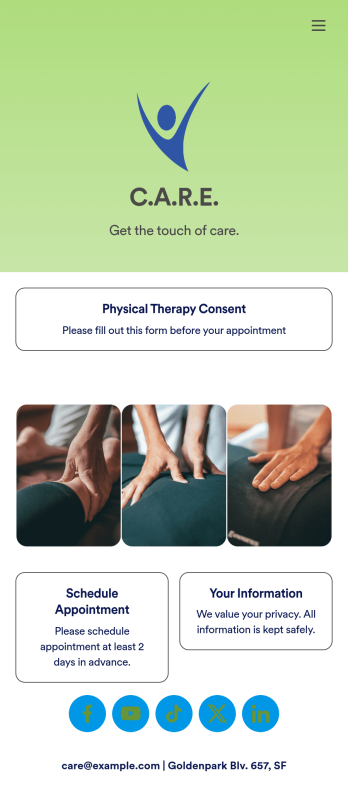 Physical Therapy App Template