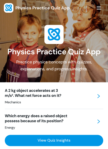 Physics Practice Quiz App Template