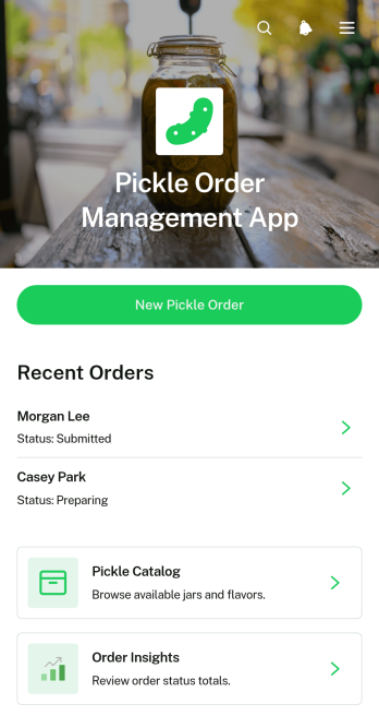 Pickle Order Management App Template