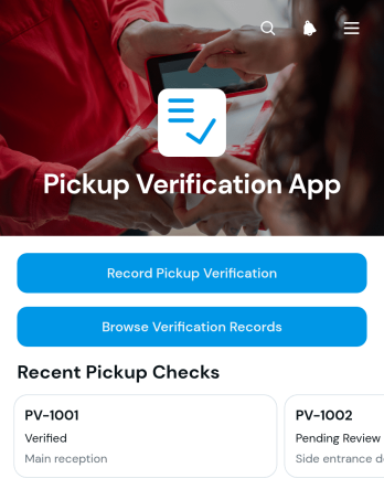 Pickup Verification App Template