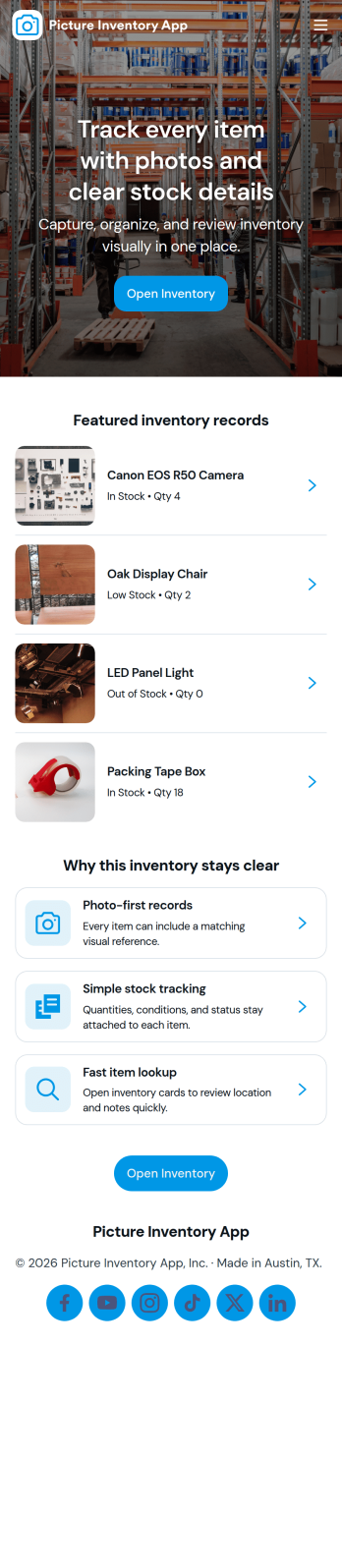 Picture Inventory App Template