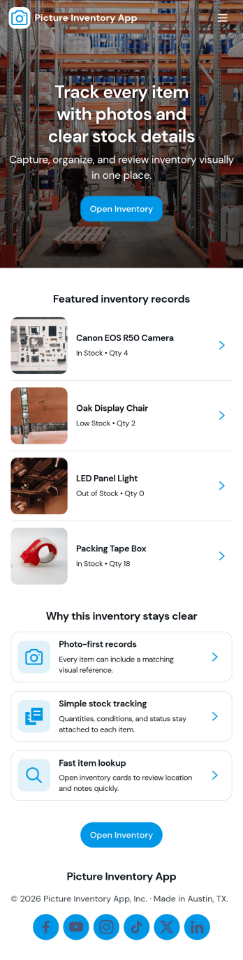 Picture Inventory App Template