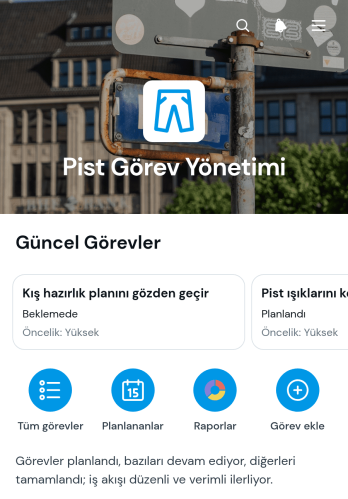 Pist Görev Yönetimi Uygulama Șablonu