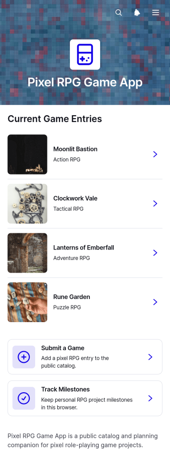 Pixel RPG Game App Template