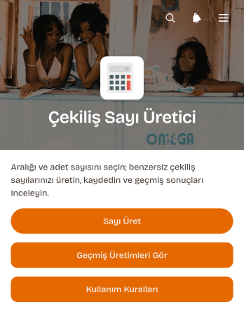 Piyango Numarası Oluşturma Uygulama Șablonu