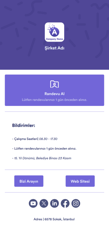Planlama Uygulaması Template