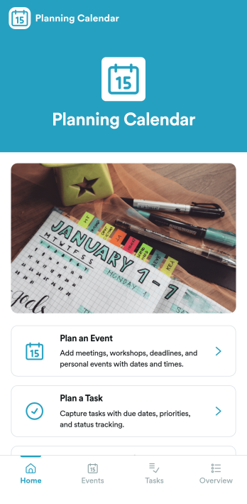 Planning Calendar App Template