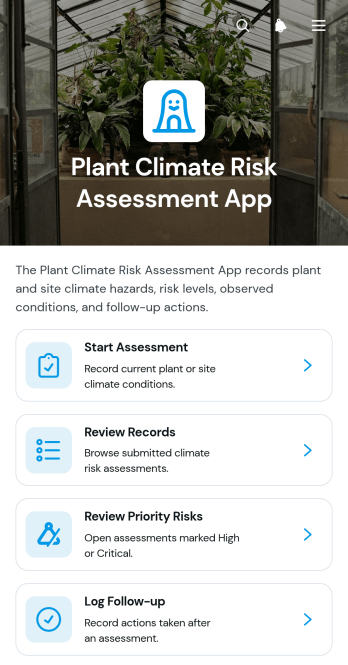 Plant Climate Risk Assessment App Template